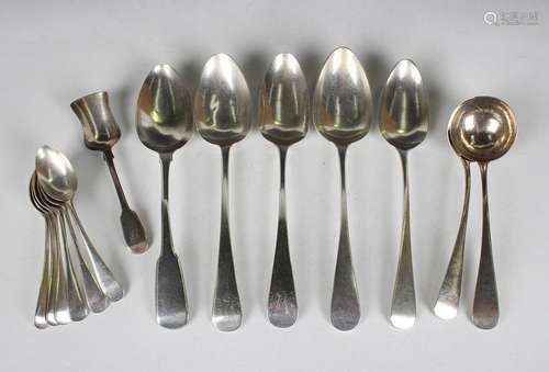 A mixed group of mostly Georgian silver flatware, comprising...