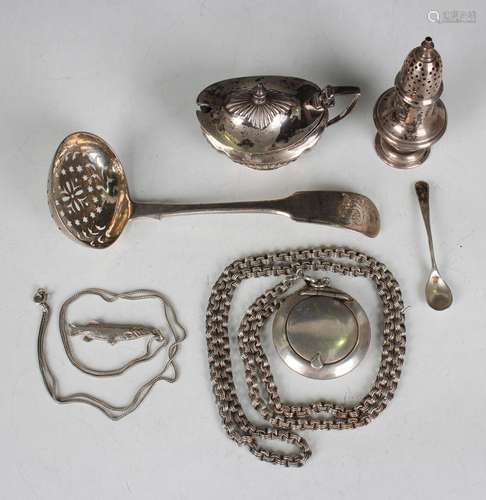 A Victorian silver Fiddle pattern sugar sifter spoon, Exeter...