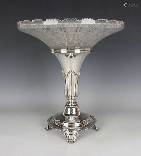 An early Victorian Sheffield plate table centrepiece stand o...