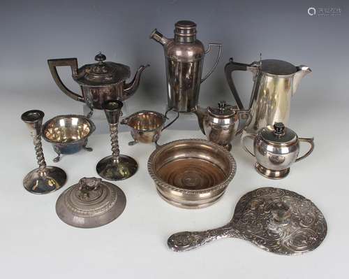 A group of plated items, including a Mappin & Webb one p...