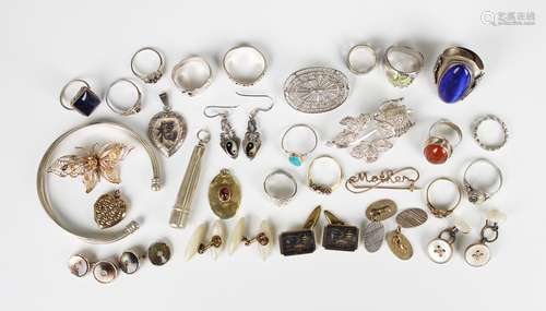 A small group of jewellery, including some silver, comprisin...