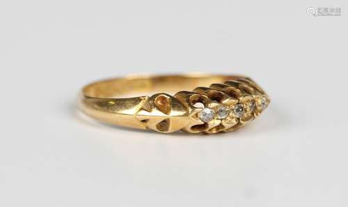 An Edwardian 18ct gold and diamond five stone ring, mounted ...