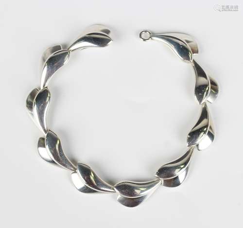 A Georg Jensen Lotus bracelet, designed by Per Hertz, detail...