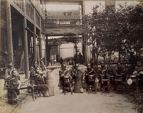 Orphelinat, Sud de la Chine, années 1870 albumine agréables ...