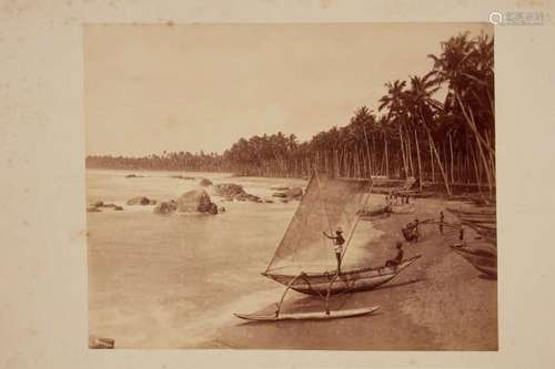 Catamaran sur la plage, Temple de Brahma, vues de Colombo, C...