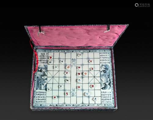 Plateau de jeu d'échecs chinois xiangqui, en porcelaine ...