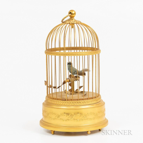 Reuge Singing Bird in Cage Automaton/Music Box, Switzerland,...