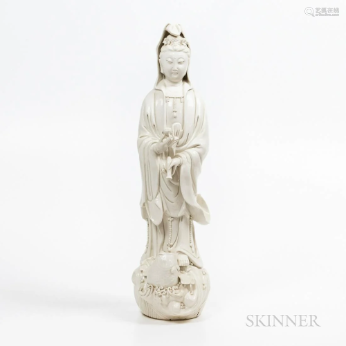 Large Blanc-de-Chine Figure of Guanyin, China, 20th century,...