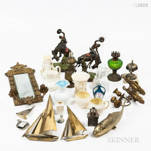Group of Decorative Porcelain, Glass, and Metal Items, inclu...