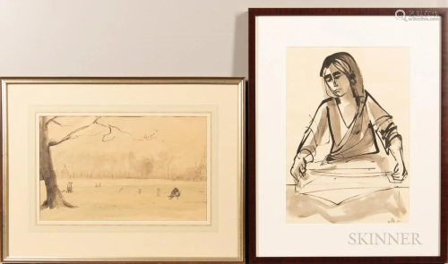 Two Framed Works on Paper: Attributed Georg Ehrlich (1897-19...
