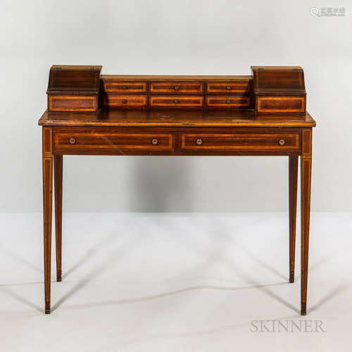 Reproduction Carlton House Mahogany and Mahogany-veneer Desk...