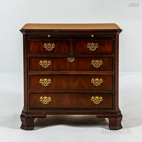 Chippendale-style Mahogany Bureau, two drawers over three dr...