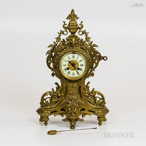 French Louis VX-style Mantel Clock, 20th century, with gilt-...