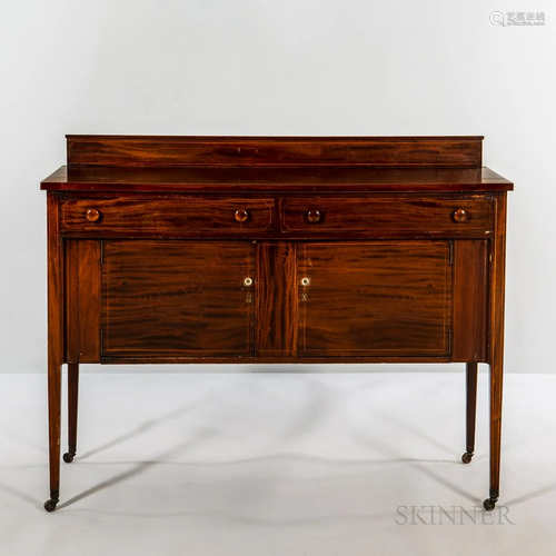 Federal-style Mahogany Sideboard, with line inlay, drawers, ...