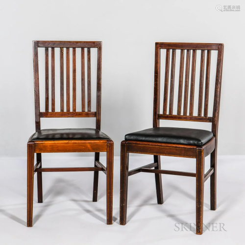 Pair of Neoclassical-style Mahogany Side Chairs, with inlay ...