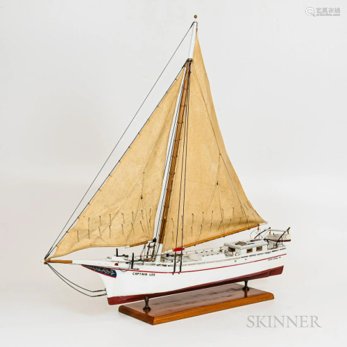 Single-Masted Painted Schooner, with painted "White Sto...