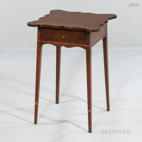 Chippendale-style Mahogany One-drawer Side Table, with a sha...