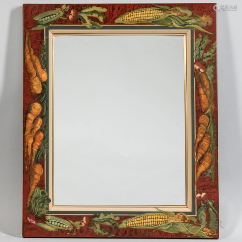 Painted Tramp Art Painted Mirror, one mirror decorated with ...