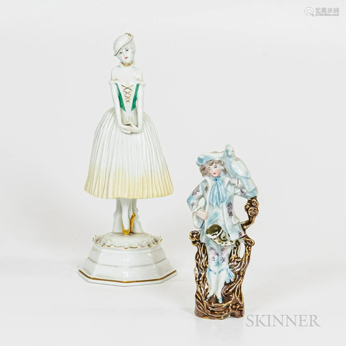 Two Continental Porcelain Figures, a Rosenthal ballerina on ...