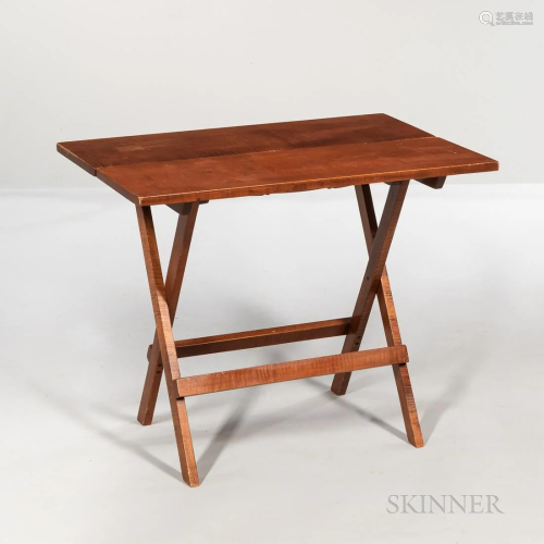Country Tiger Maple Folding Table, ht. 24 1/2, wd. 20, dp. 1...