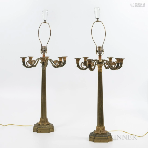 French-style Seven-light Bronze Candelabra, possibly 20th ce...