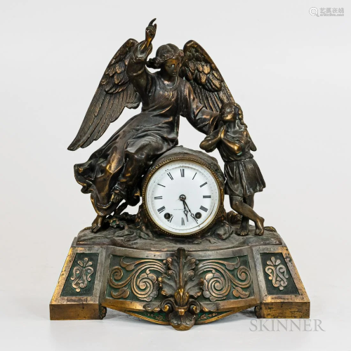 Seth Thomas' Sons & Co. Cast Metal Figural Clock, p...