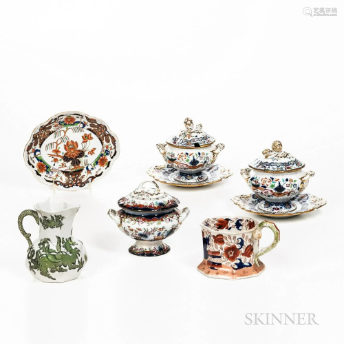 Six Pieces of English Ironstone Tableware, three small cover...