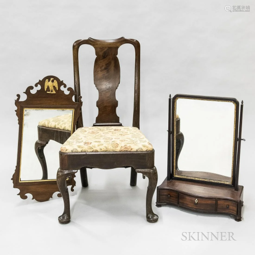 Three Pieces of Georgian Mahogany Furniture, a side chair, p...