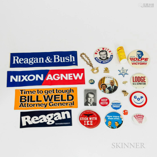 Large Group of American Republican Political Buttons, Pins, ...