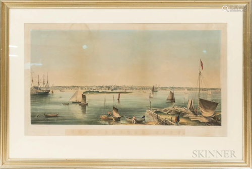 Lithograph of New Bedford, Massachusetts, sight size 34 x 18...