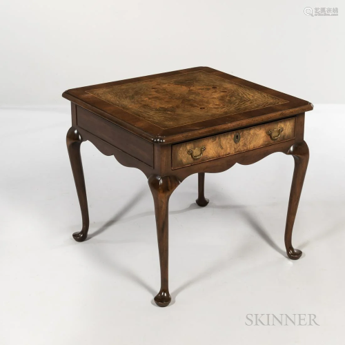Kittinger Queen Anne-style Walnut Side Table, with single dr...