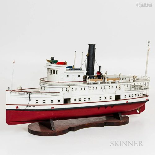 Andrew N.Y. Steamer Boat Model, approx. ht. 18, wd. 32 in.