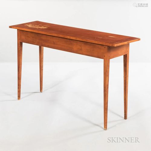 Tiger Maple Sofa Table, 20th century, marked "David T. ...