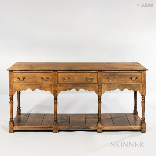 English Country-style Hardwood Server, with three drawers, m...