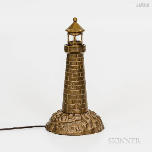 Cast Metal Electrified Lighthouse, ht. 13 1/4, wd. 8 in.
