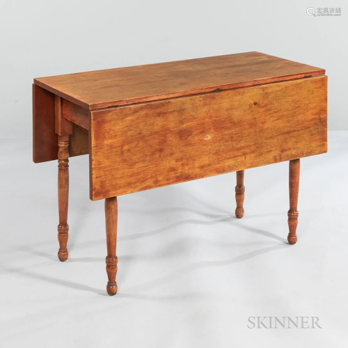 Tiger Maple Drop Leaf Table, ht. 29, wd. 42 1/2, dp. 17 1/2,...