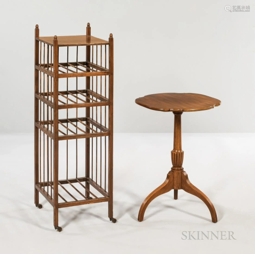 Pine Rolling Bakers Rack and Maple Candle Stand, rack. ht. 4...