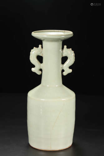 Longquan Kiln Celadon Double-eared Vase