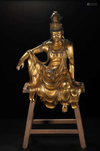 Gilt Bronze Royal-ease Bodhisattva