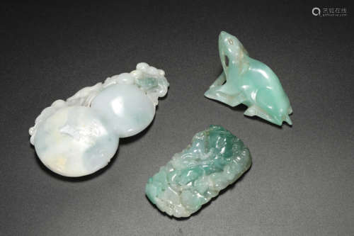 Three Jadeite Jade Plaques