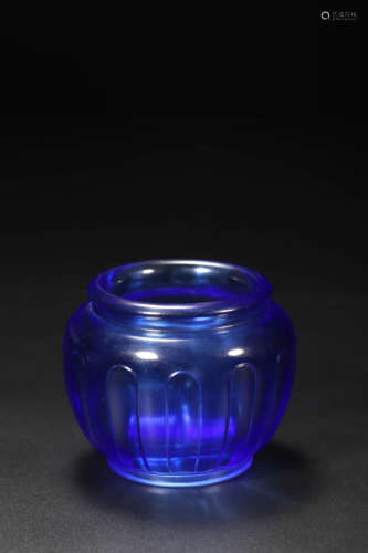 Blue Glass Water Pot