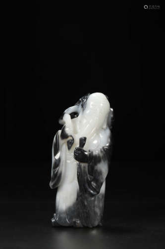 Black and White Jade Carved Immortal