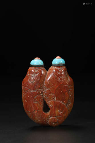 Shoushan Stone Double-fish Snuff Bottle