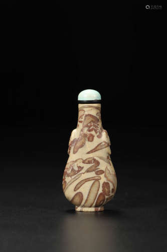 Pudding Stone Double Beast-eared Snuff Bottle