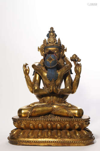 Gilt Bronze Bodhisattva