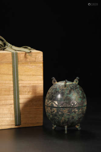 Inlaying Gold and Silver Watermelon-shape Jar