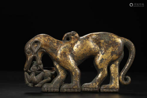 Gilt Bronze Mythical Beast Plaque