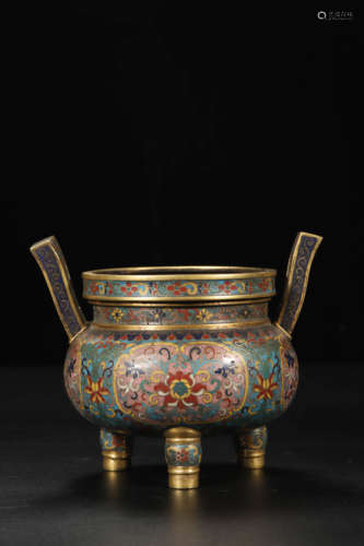 Gilt Bronze Cloisonne Enamel Eight Diagrams Censer