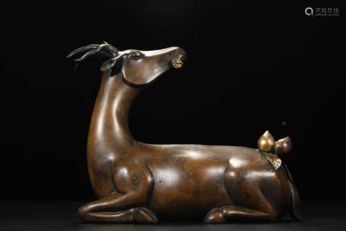 Gilt Bronze Silver Deer