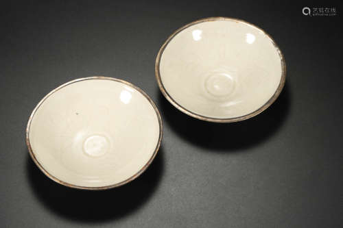 A Pair of Ding Ware Bowls